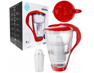 Szklany dzbanek filtrujący Dafi CRYSTAL LED 2l + 1 filtr Classic MAKOWY