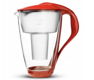 Szklany dzbanek filtrujący Dafi CRYSTAL LED 2l + 1 filtr Classic MAKOWY