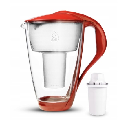 Szklany dzbanek filtrujący Dafi CRYSTAL LED 2l + 1 filtr Classic MAKOWY