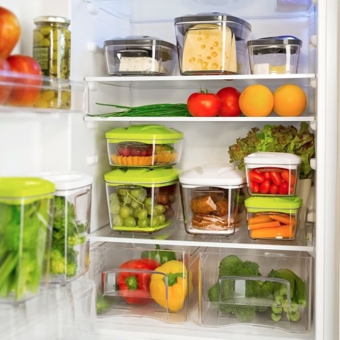 Zestaw: 4 pojemniki hermetyczne na jedzenie SeeYoo Dafi białe + pompka