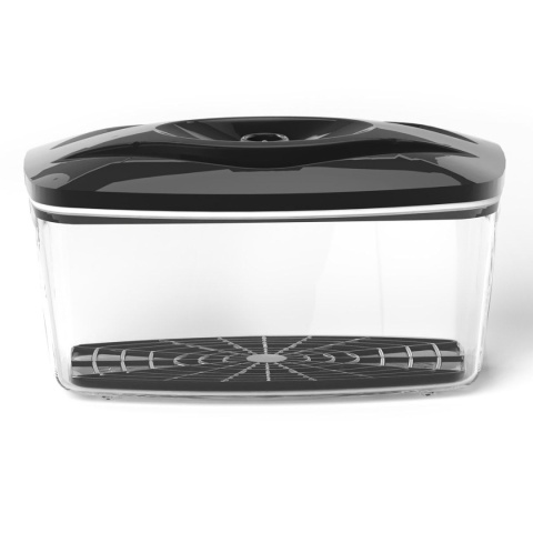 Zestaw: 4 pojemniki hermetyczne na jedzenie SeeYoo Dafi czarne + pompka