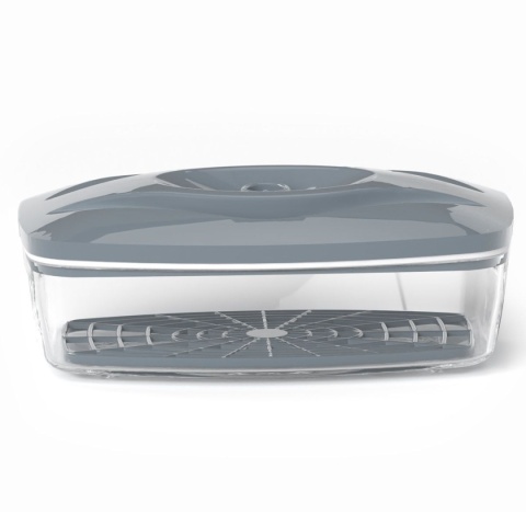 Zestaw: 4 pojemniki hermetyczne na jedzenie SeeYoo Dafi szare + pompka