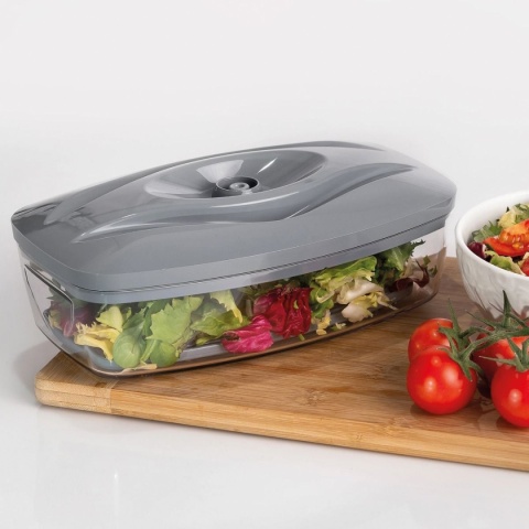 Zestaw: 4 pojemniki hermetyczne na jedzenie SeeYoo Dafi szare + pompka