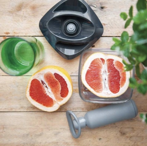 Zestaw: 5 pojemników hermetycznych na jedzenie SeeYoo Dafi CZARNE + pompka