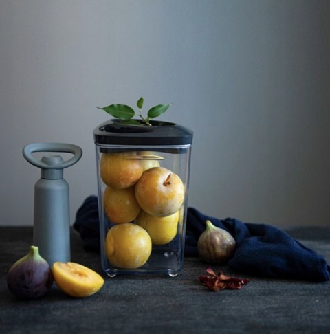 Zestaw: 5 pojemników hermetycznych na jedzenie SeeYoo Dafi CZARNE + pompka