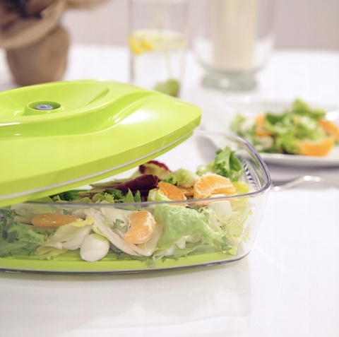 Zestaw: 5 pojemników hermetycznych na jedzenie SeeYoo Dafi LIMONKOWY + pompka