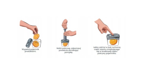 Zestaw: 5 pojemników hermetycznych na jedzenie SeeYoo Dafi LIMONKOWY + pompka