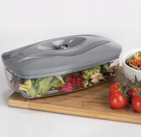 Zestaw: 5 pojemników hermetycznych na jedzenie SeeYoo Dafi SZARE + pompka