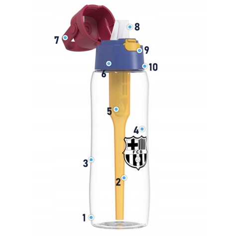 Zestaw Butelka Dafi Solid 0,5L FC BARCELONA + 2 szczotki do mycia butelek