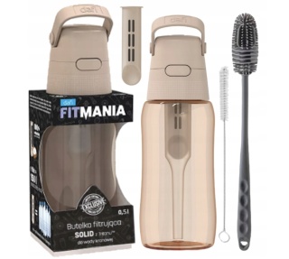 Zestaw Butelka Dafi Solid 0,5L cappuccino + 2 szczotki do mycia butelek