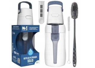 Zestaw Butelka Dafi Solid 0,5L jeansowa + 2 szczotki do mycia butelek