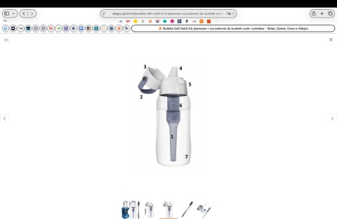 Zestaw Butelka Dafi Solid 0,5L jeansowa + 2 szczotki do mycia butelek