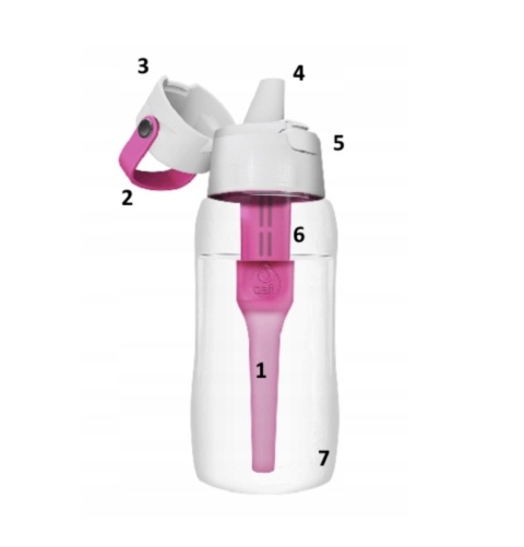 Zestaw Butelka Dafi Solid 0,5L różowa + 2 szczotki do mycia butelek