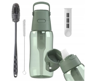 Zestaw Butelka Dafi Solid 0,5L szałwiowa + 2 szczotki do mycia butelek