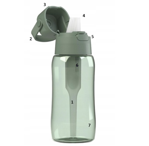 Zestaw Butelka Dafi Solid 0,5L szałwiowa + 2 szczotki do mycia butelek