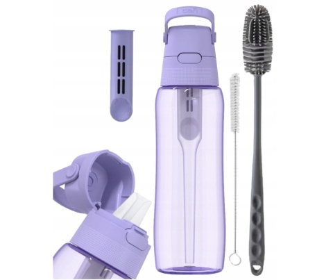 Zestaw Butelka Dafi Solid 0,7L lawendowa + 2 szczotki do mycia butelek