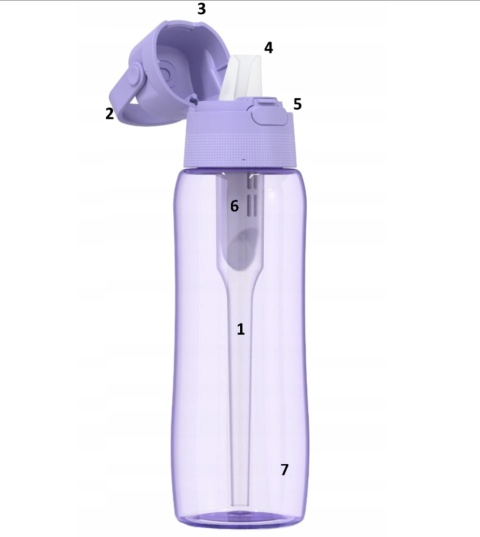 Zestaw Butelka Dafi Solid 0,7L lawendowa + 2 szczotki do mycia butelek