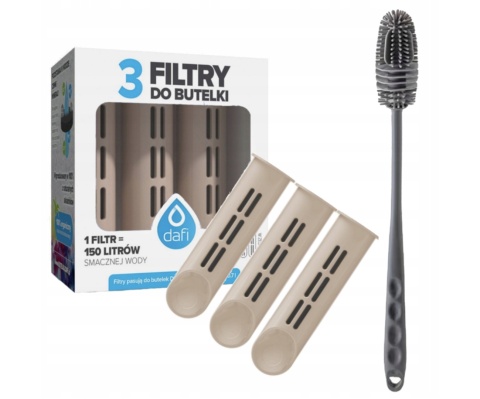 Zestaw filtrów DAFI do butelki Soft i Solid CAPPUCCINO (3 szt.) + SZCZOTKA