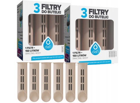 Zestaw filtrów DAFI do butelki Soft i Solid CAPPUCCINO (6 szt.) + SZCZOTKA