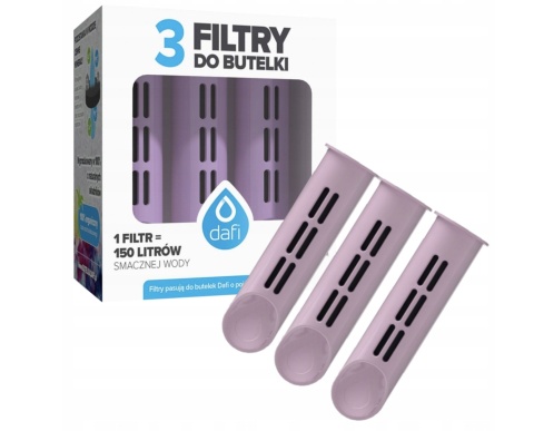 Zestaw filtrów DAFI do butelki Soft i Solid JAGODOWE (3 szt.) + SZCZOTKA