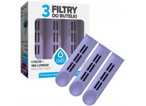 Zestaw filtrów DAFI do butelki Soft i Solid Lawendowy (3 szt.) + SZCZOTKA
