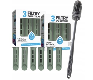Zestaw filtrów DAFI do butelki Soft i Solid SZAŁWIOWY (6 szt.) + SZCZOTKA
