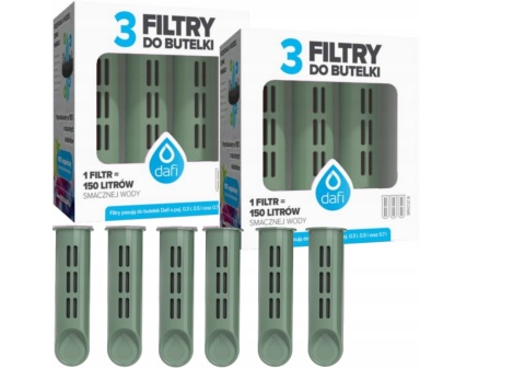 Zestaw filtrów DAFI do butelki Soft i Solid SZAŁWIOWY (6 szt.) + SZCZOTKA