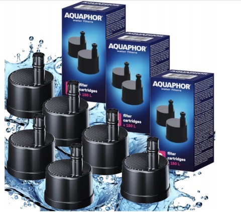 6 szt. - Filtr wkład do butelki filtrującej Aquaphor City + SZCZOTKA