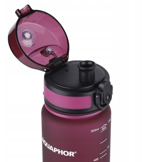Butelka filtrująca z Tritanu Aquaphor City 0,5L Bordowa + 1 filtr + SZCZOTKA