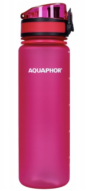Butelka filtrująca z Tritanu Aquaphor City 0,5L Różowa + 1 filtr + SZCZOTKA