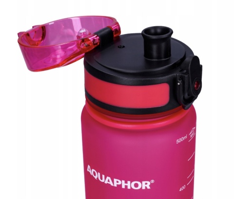 Butelka filtrująca z Tritanu Aquaphor City 0,5L Różowa + 1 filtr + SZCZOTKA