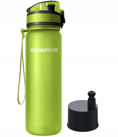 Butelka filtrująca z Tritanu Aquaphor City 0,5L Zielona + 1 filtr + SZCZOTKA
