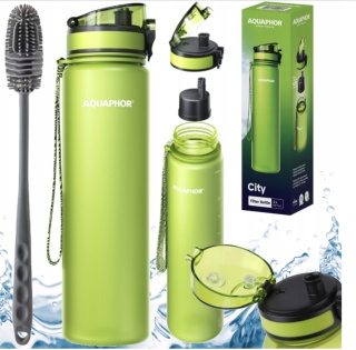 Butelka filtrująca z Tritanu Aquaphor City 1L Zielona + 1 filtr + SZCZOTKA