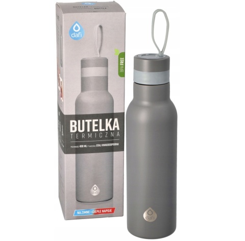 Butelka termiczna termos Dafi EASY stal nierdzewna 490 ml szara