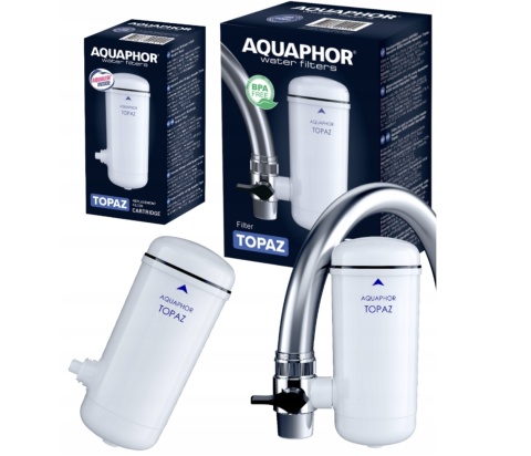 Filtr kuchenny do wody na kran AQUAPHOR TOPAZ + 2 wkłady TOPAZ
