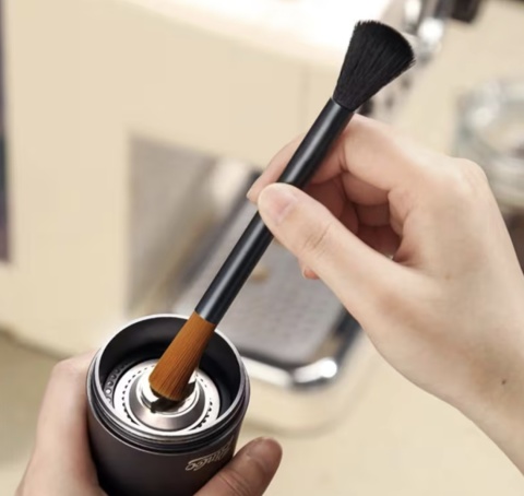 Profesjonalny pędzelek - szczotka BluePlan do czyszczenia ekspresu, młynka z 2 końcówkami