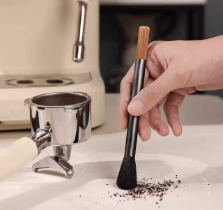 Profesjonalny pędzelek - szczotka BluePlan do czyszczenia ekspresu, młynka z 2 końcówkami