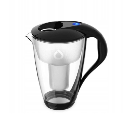 Szklany Dzbanek Dafi CRYSTAL Czarny Classic + Niebieska Butelka Solid 0,5