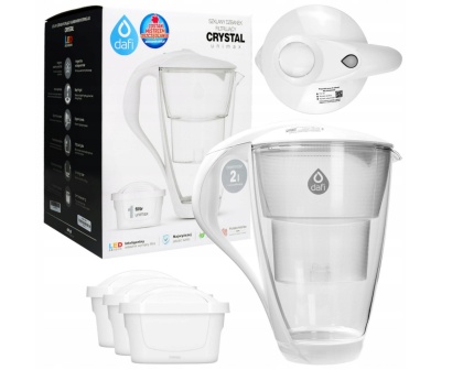 Szklany dzbanek Dafi CRYSTAL LED 2L BIAŁY + 3 wkładów Unimax