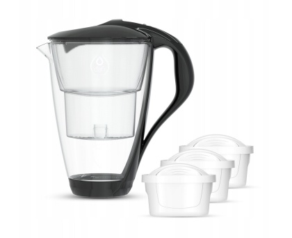 Szklany dzbanek Dafi CRYSTAL LED 2L CZARNY + 3 wkłady Unimax