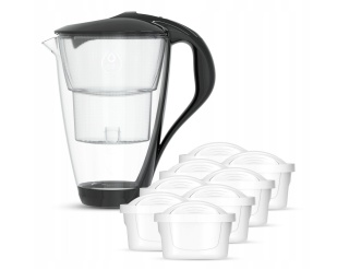 Szklany dzbanek Dafi CRYSTAL LED 2L CZARNY + 8 wkładów Unimax