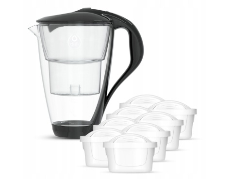 Szklany dzbanek Dafi CRYSTAL LED 2L CZARNY + 8 wkładów Unimax