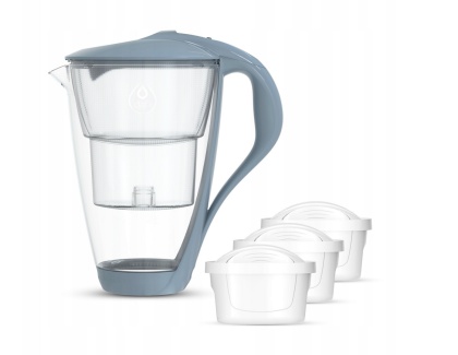 Szklany dzbanek Dafi CRYSTAL LED 2L STALOWY + 3 wkłady Unimax