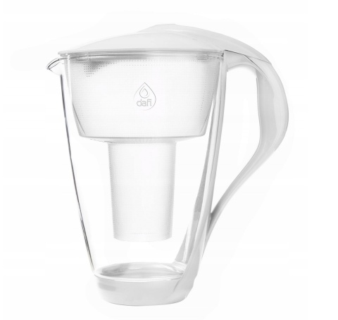 Szklany dzbanek filtrujący Dafi CRYSTAL LED 2L BIAŁY + 6 wkłady Classic