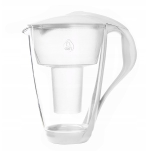 Szklany dzbanek filtrujący Dafi CRYSTAL LED 2L BIAŁY + 3 wkłady Classic