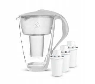 Szklany dzbanek filtrujący Dafi CRYSTAL LED 2L BIAŁY + 3 wkłady Classic