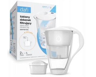 Szklany dzbanek filtrujący Dafi CRYSTAL LED 2L BIAŁY + wkład Unimax