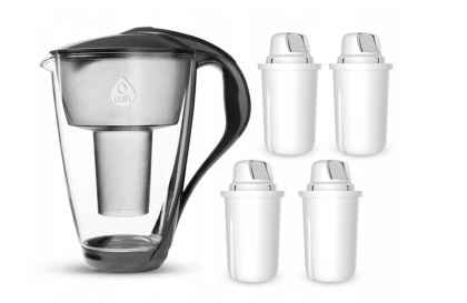 Szklany dzbanek filtrujący Dafi CRYSTAL LED 2L CZARNY + 4 wkłady Classic
