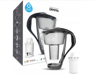 Szklany dzbanek filtrujący Dafi CRYSTAL LED 2L CZARNY + wkład Classic