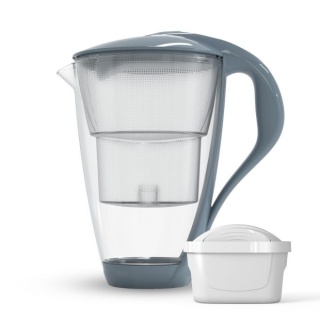 Szklany dzbanek filtrujący Dafi CRYSTAL LED 2L STALOWY + wkład Unimax
